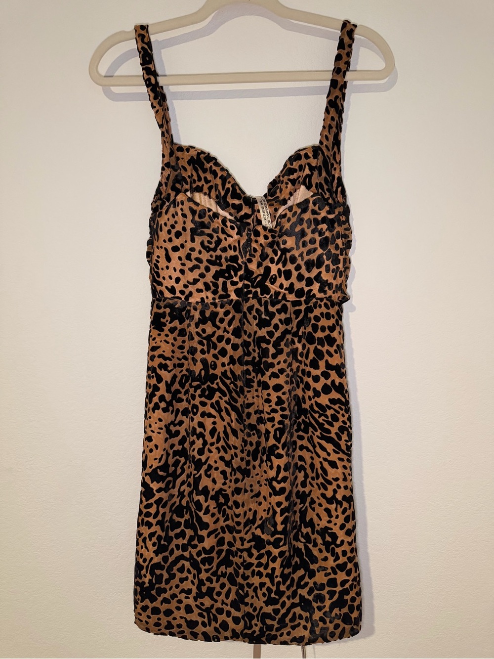 House of CB Leopard Print Satin-Lined Mini Dress - CLEO - Tan & Black - Picture 3 of 4